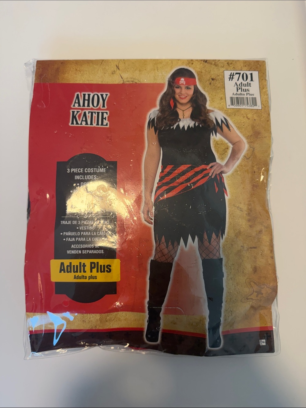 Party City Ahoy Katie Pirate Costume in Black and Red